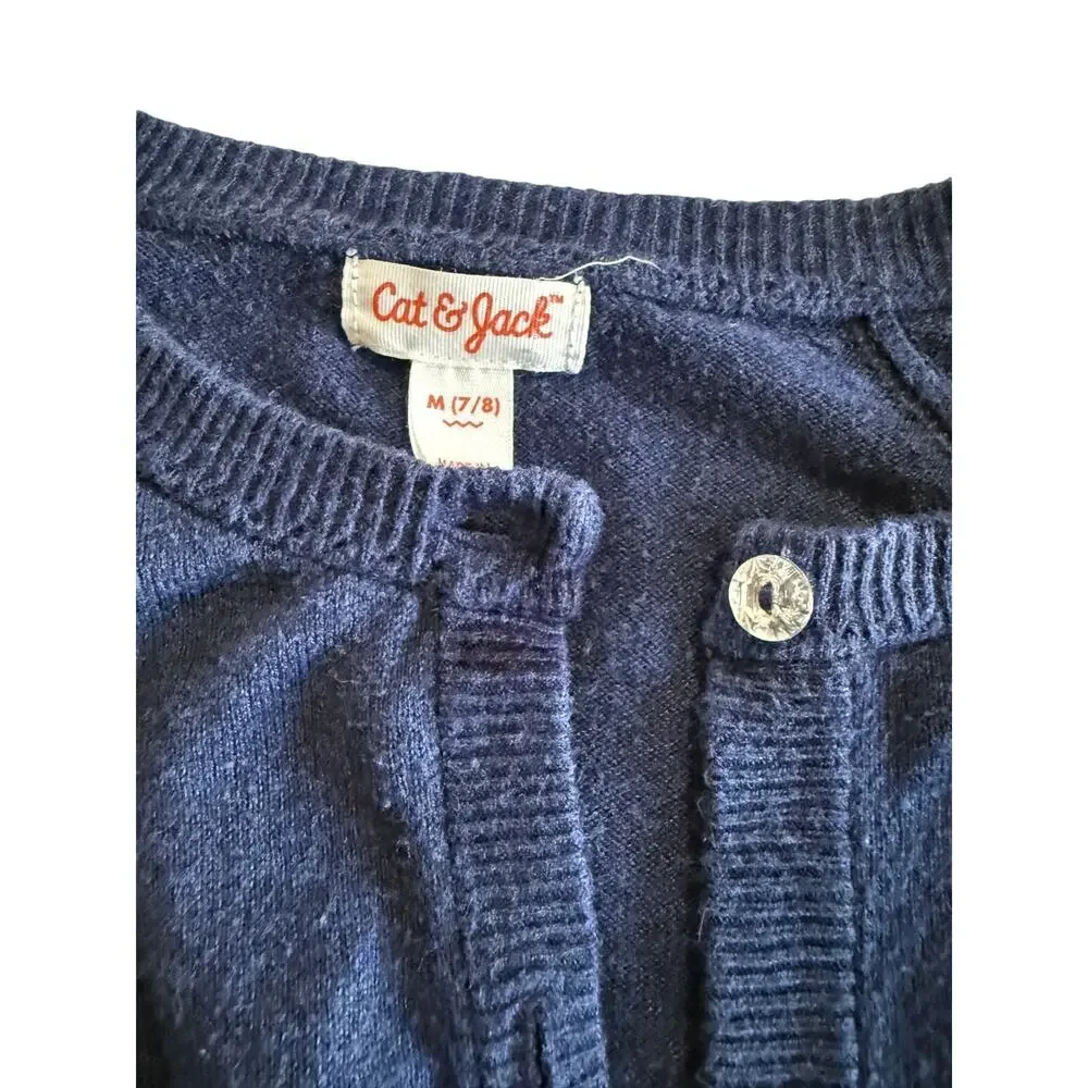 Girls 2-Piece Dress + Cat & Jack Cardigan Set Navy Cardigan Green Dress Size 9